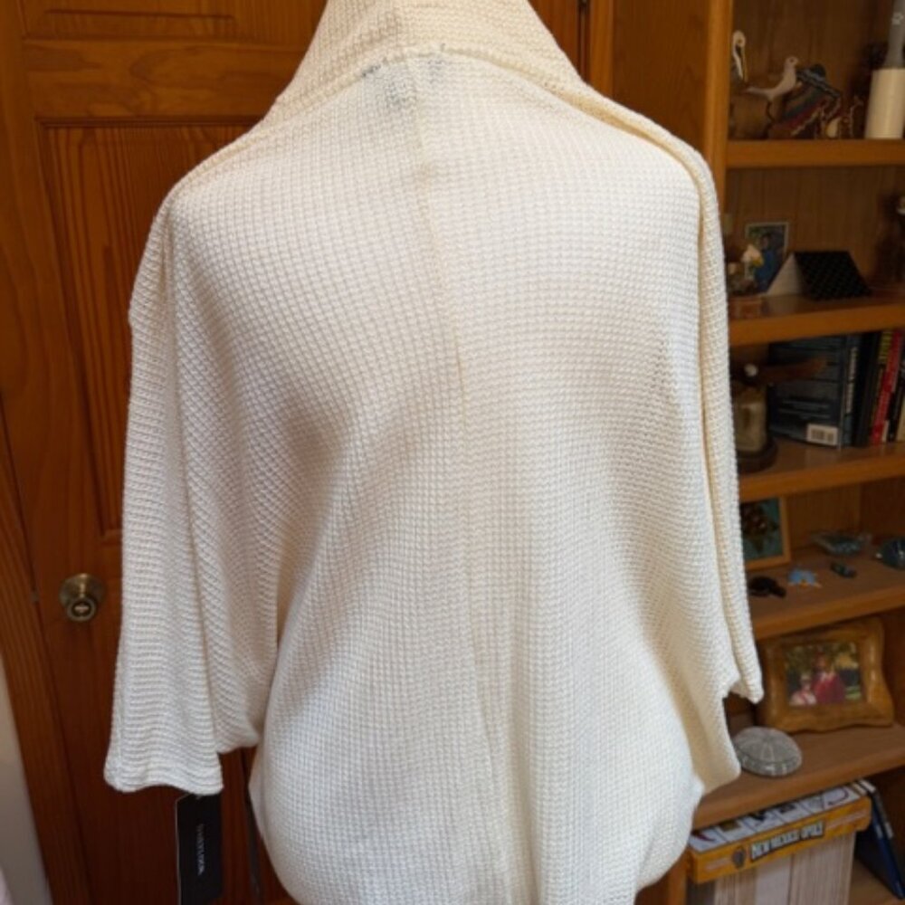 NWT No.11 XL Cream Cowl Short Sleeve Waffle-like Top - Picture 10 of 11